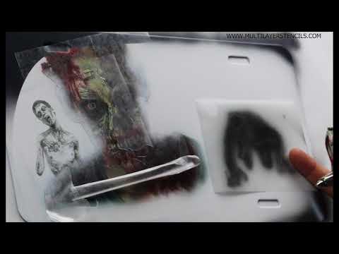 Rotten zombie portrait- Airbrush Stencil